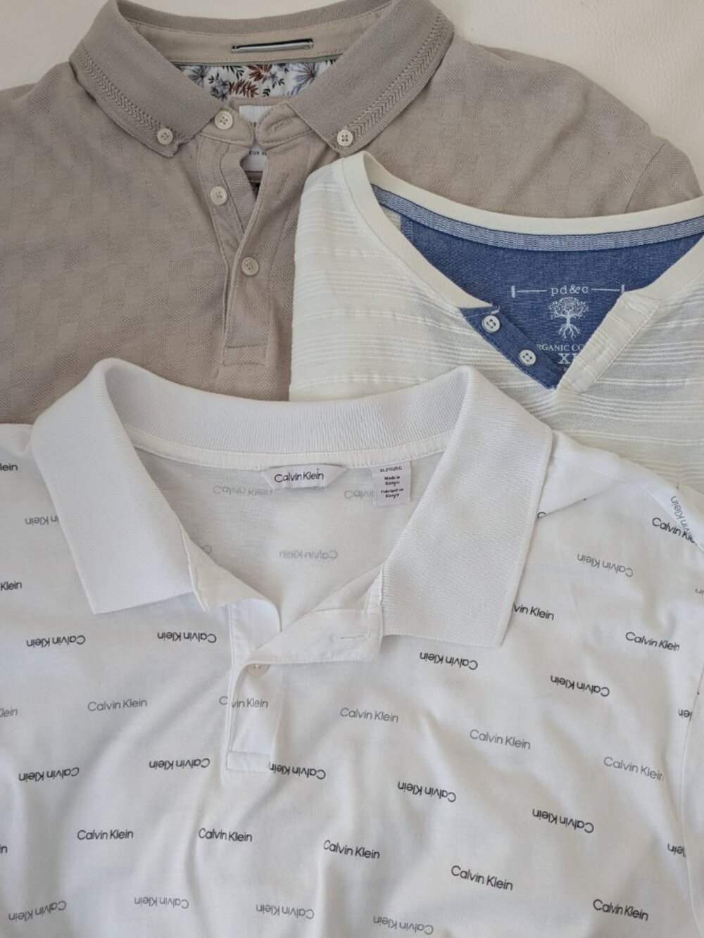 Set of 3 Men's Cotton Shirts Calvin Klein/Denim&Flower/PD&C Size XL